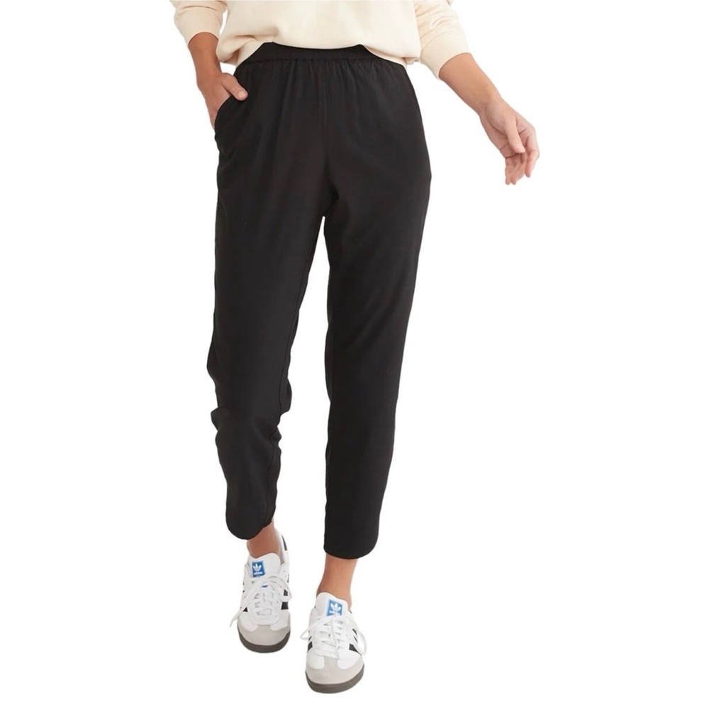 Marine Layer Allison Black Cropped Ankle Pants